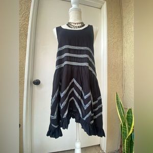 intimately free people sheer polka dot lace mini tunic baby doll dress